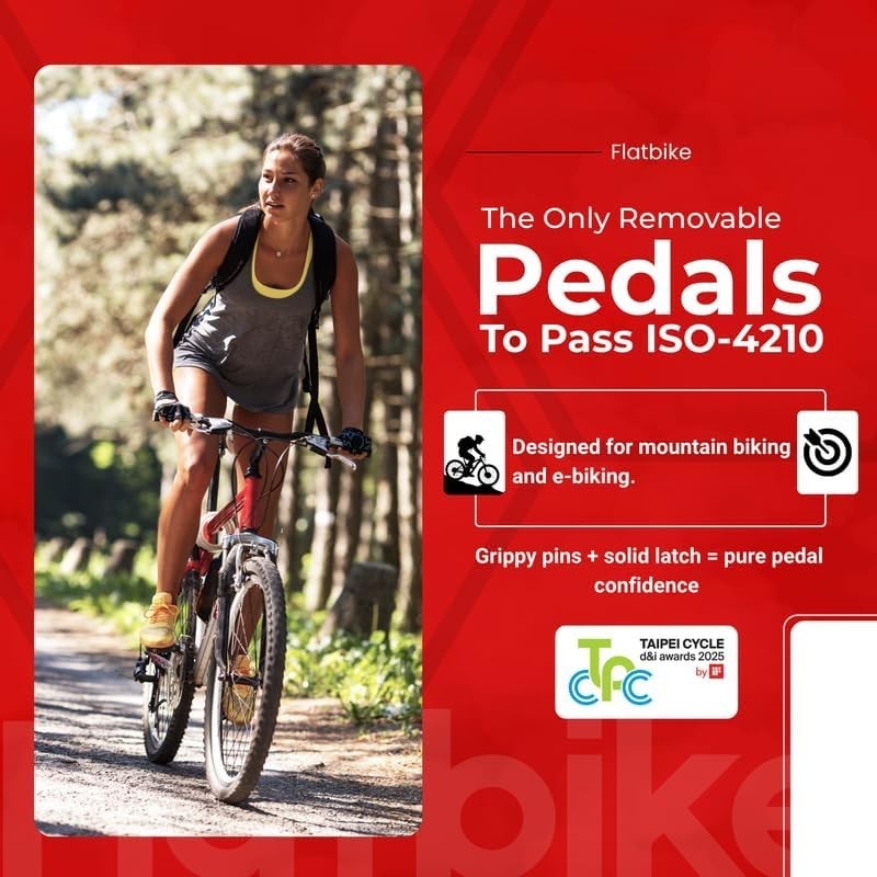 Quick-Release Mountain Bike Pedals | Space-Saving, Durable, Removable E-Bike Ped