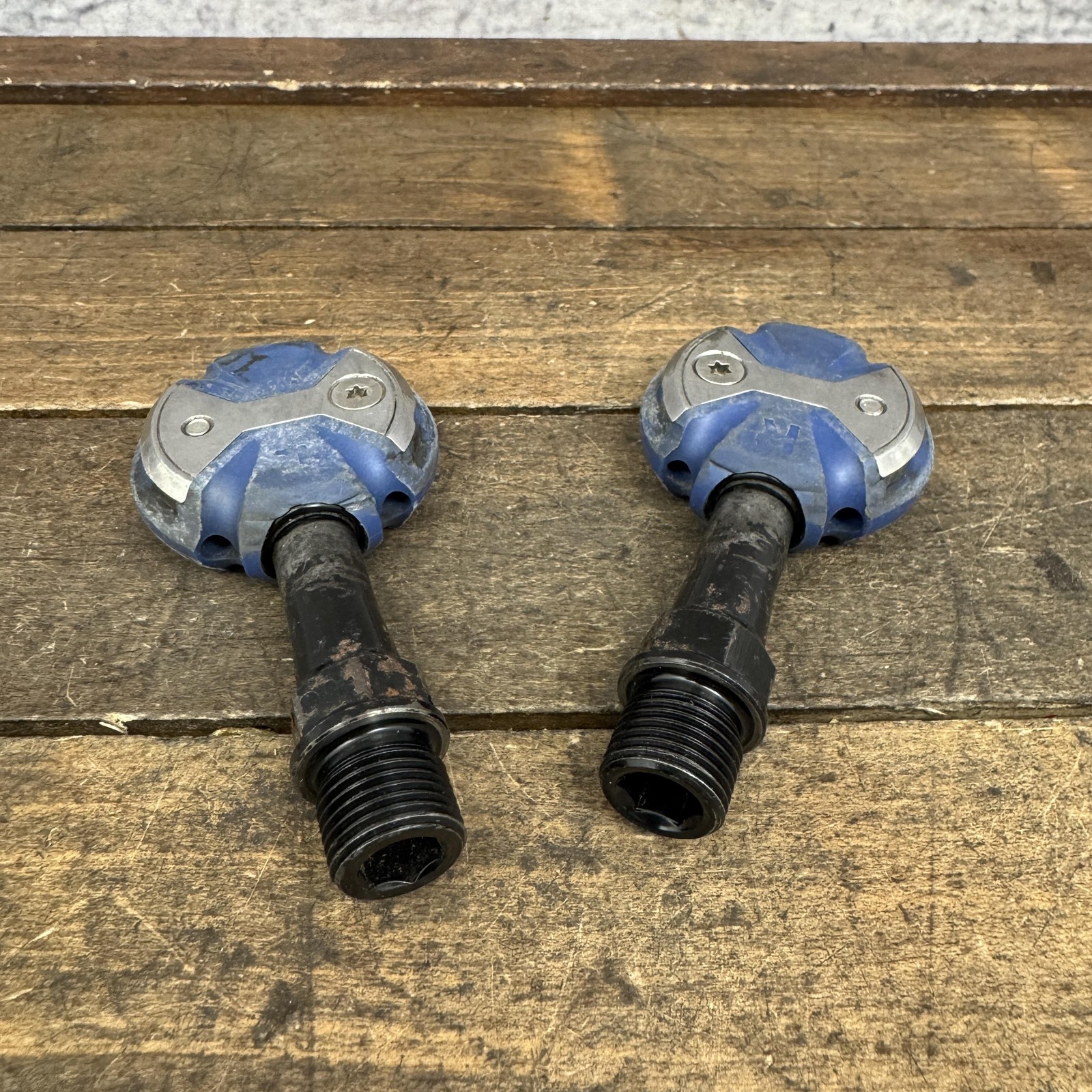 Vintage Speedplay Clipless Road Bike Pedals 9/16 Blue Pair 220g Steel Lollipop