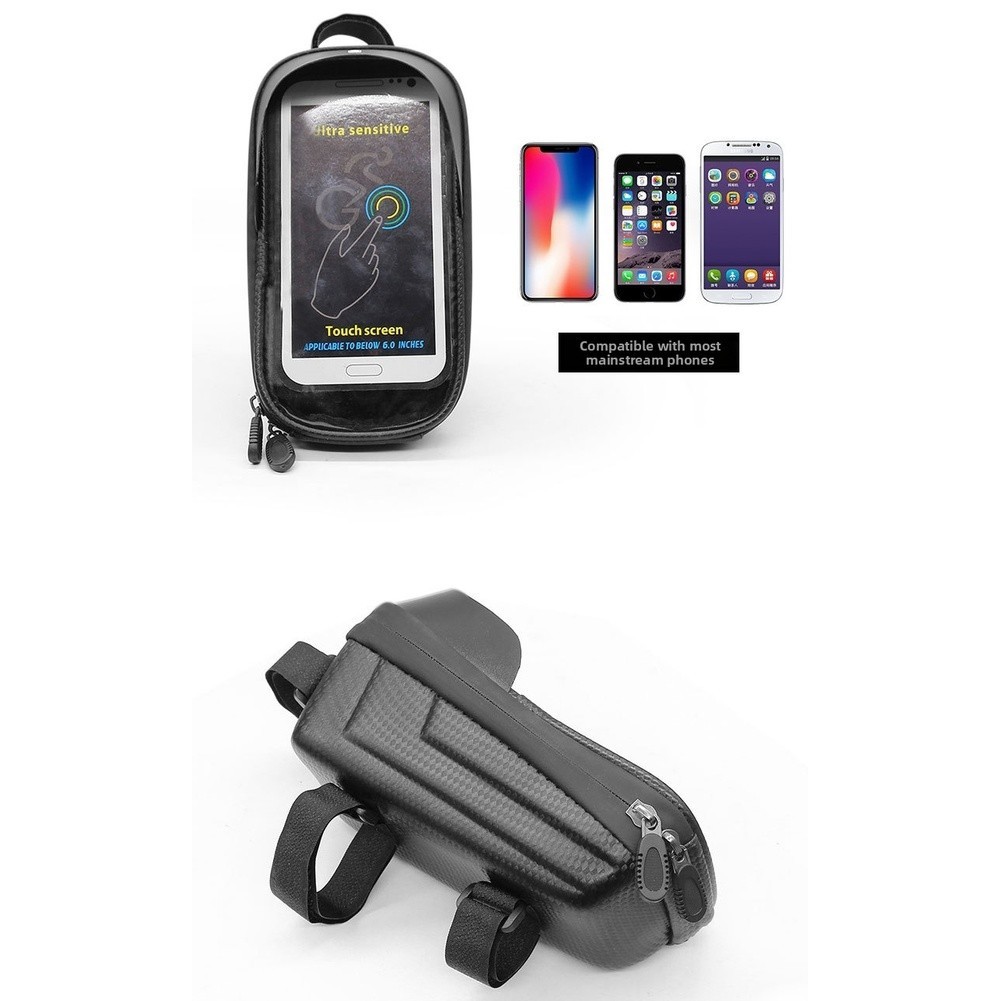 Bike Top Tube Bag 20 cm Hard Shell Waterproof Touchscreen Friendly for Riders