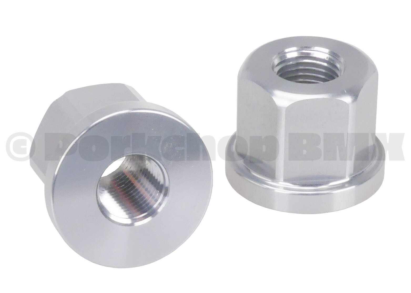 3/8″ X 26T REGULAR bicycle axle nuts 7075 aluminum (PAIR) SILVER