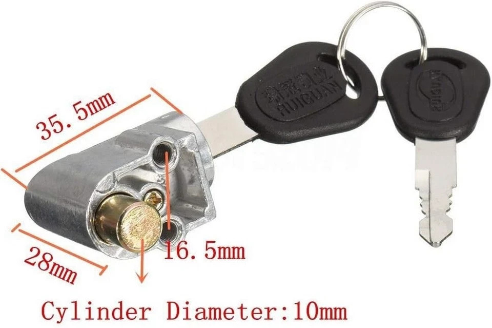 Universal Safety Lock for E-Bike Battery with Two Keys – Compact and Efficient