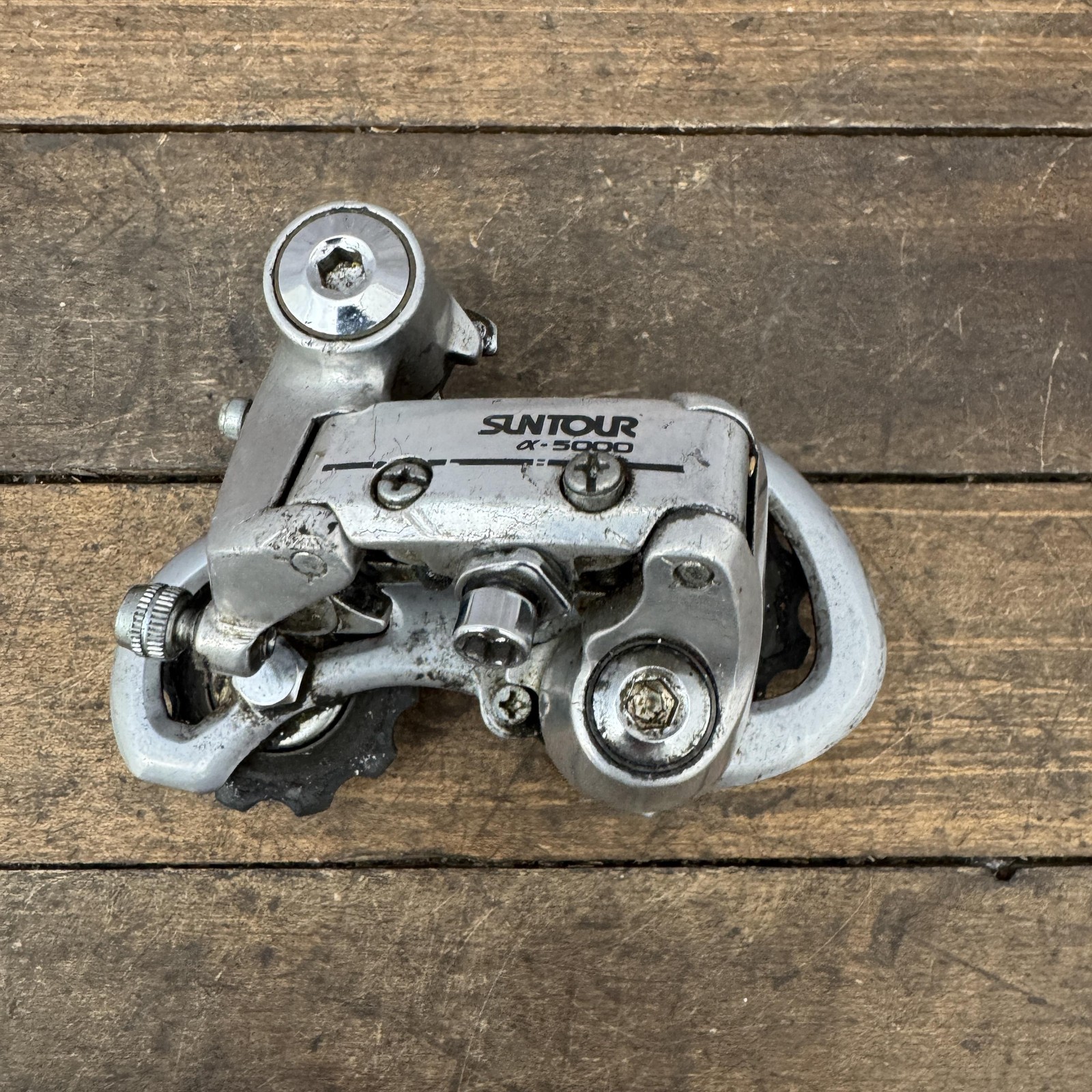 Vintage SunTour Alpha-5000 Rear Derailleur Road Bike Short Cage 275g Silver