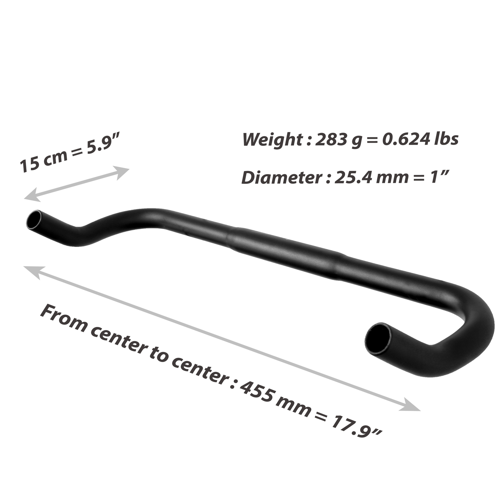 Venzo Fixie Bike Bullhorn Pursuit Handlebars 25.4 x 440mm