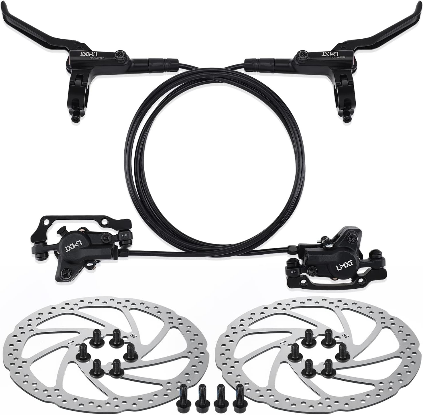 1 Pair MTB Disc Brake Set, Hydraulic Disc Brake Kit with 160Mm Rotors, Left Fron