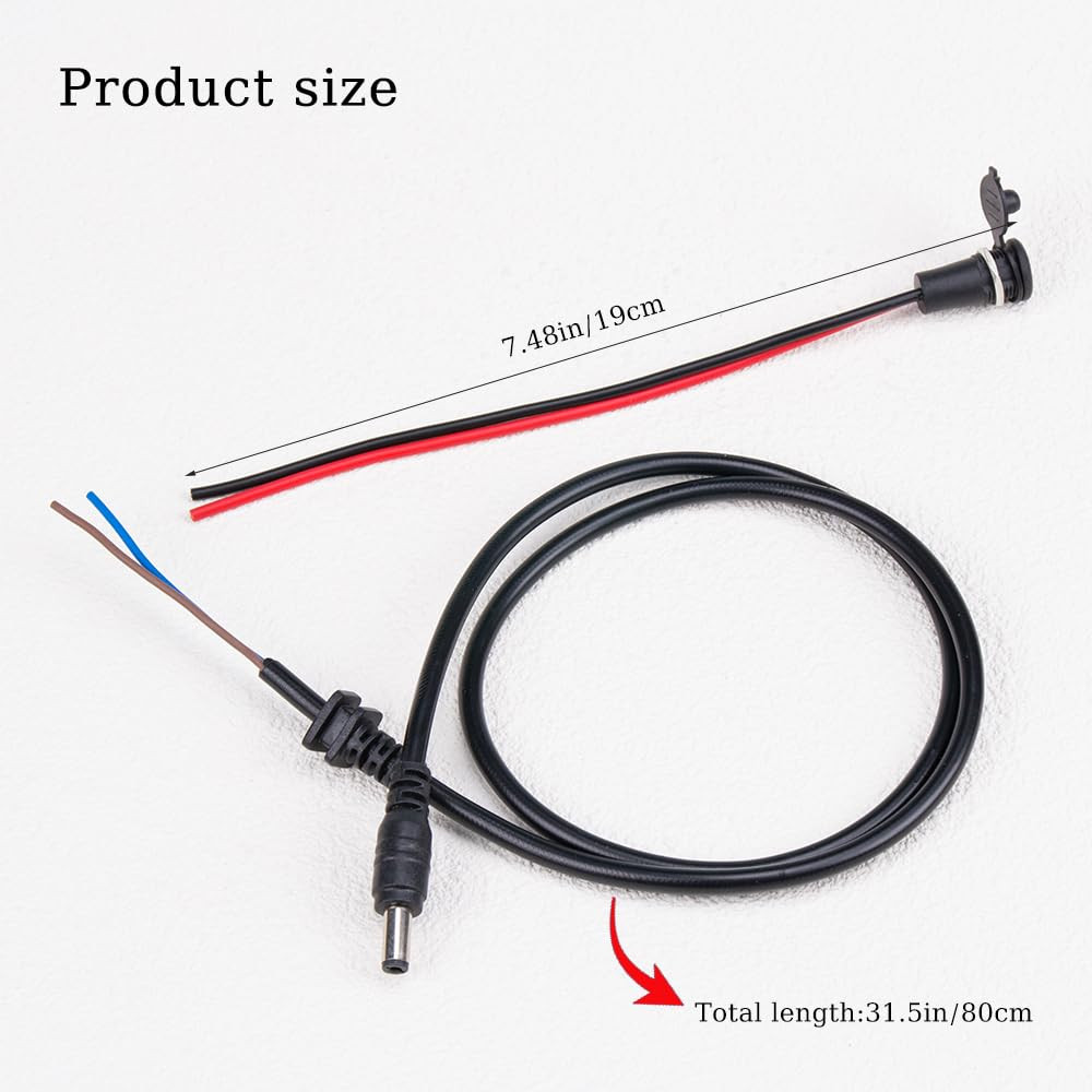 1Set Charging Wire 2.1Mm DC Connector for 36V 48V 60V Electric Ebike
