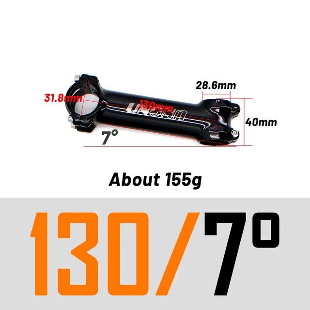 Road Bicycle Stem Ultralight 7 17 35 Degree MTB Stem Fork 28.6 31.8mm 60-130mm