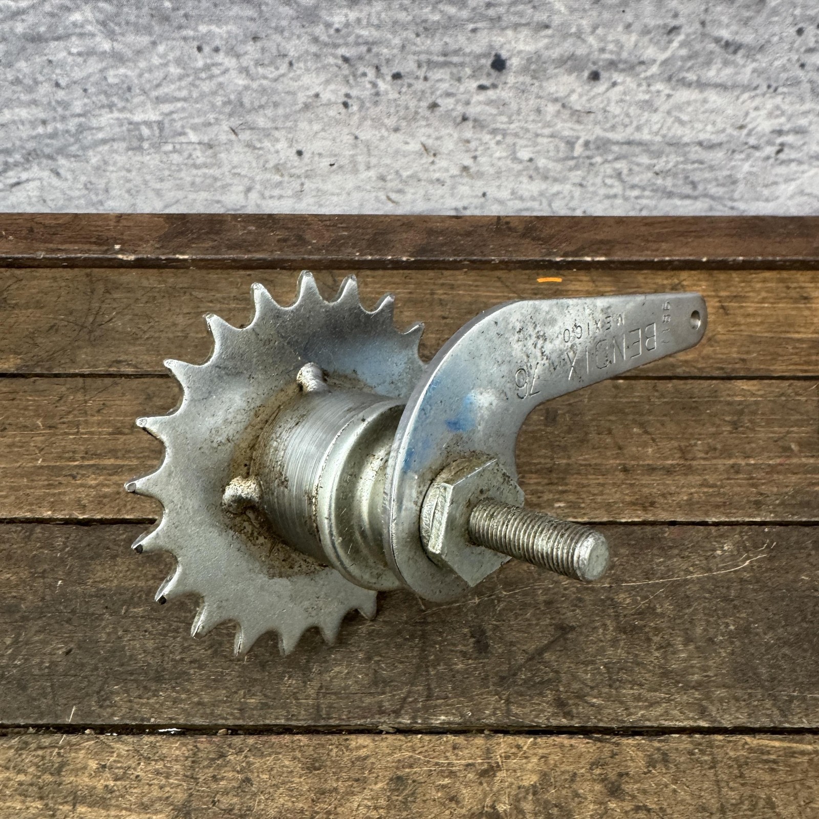 Vintage Bendix Coaster Brake Hub Trike Sprocket Rear Wheel Bike Part Silver