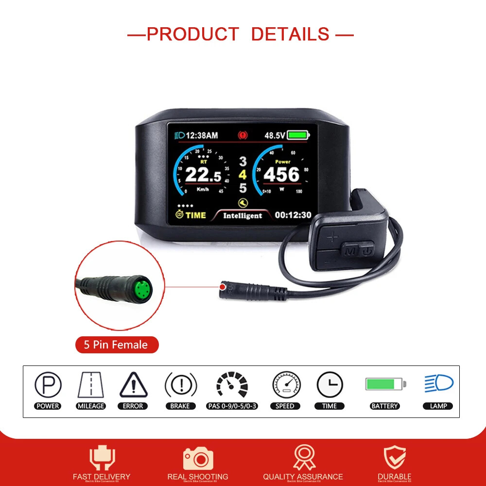 E-bike LCD 750C Display for Electric Bicycle Mid Drive Motor 36V 48V 52V 60V
