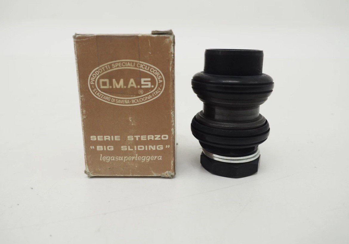 O.M.A.S. Big Sliding 1″ TPI Art 120 Threaded Bicycle Headset Black Vintage w/Box