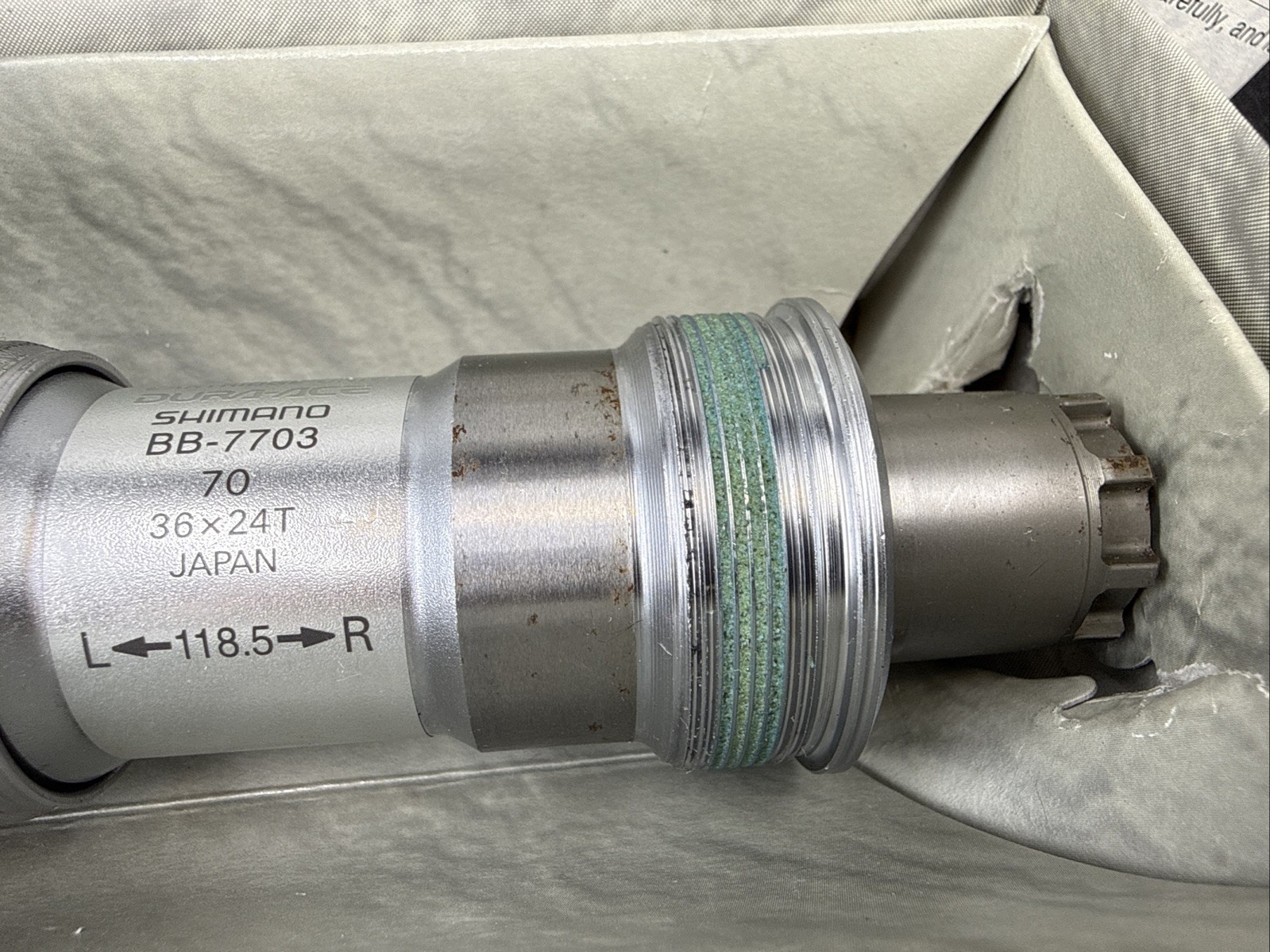 RARE Shimano Dura-Ace BB-7703 Octalink 118.5mm TRIPLE Italian ITA Bottom Bracket