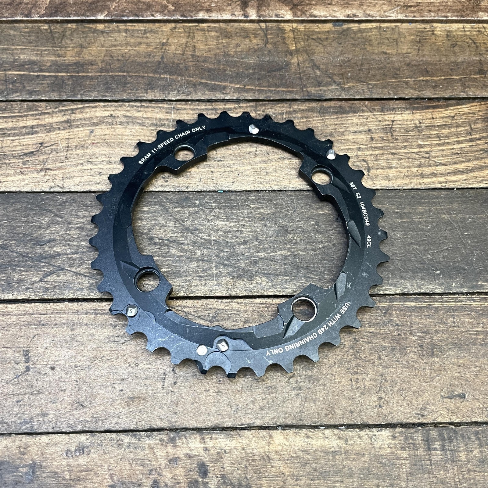 SRAM 36T Chainring 104 BCD 4-Arm Black Alloy 11 Speed X-Glide MTB 36 Tooth