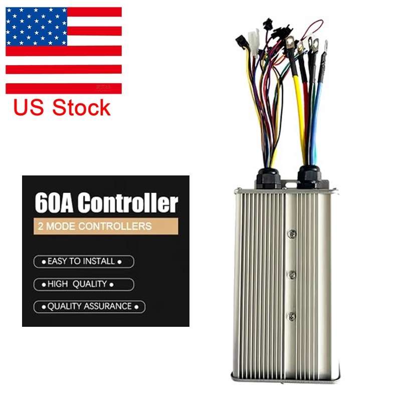 E-bike Controller 48V-72V 1000W-3000W 60A Dual Mode Sine Wave Motor SM Plug – US