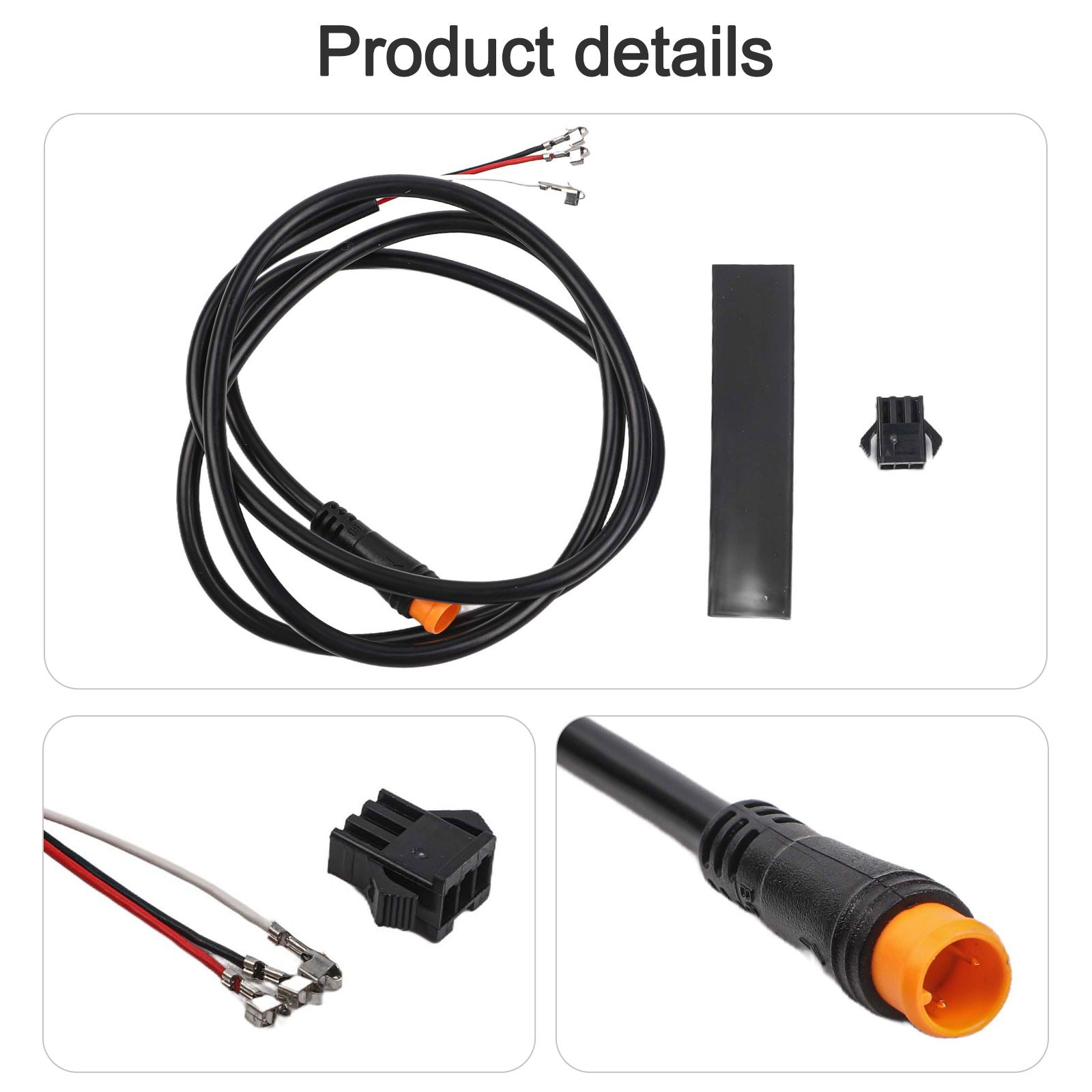 Ebike Extension Cable 3 Pin Male Female Waterproof For Electric Bicycle Use