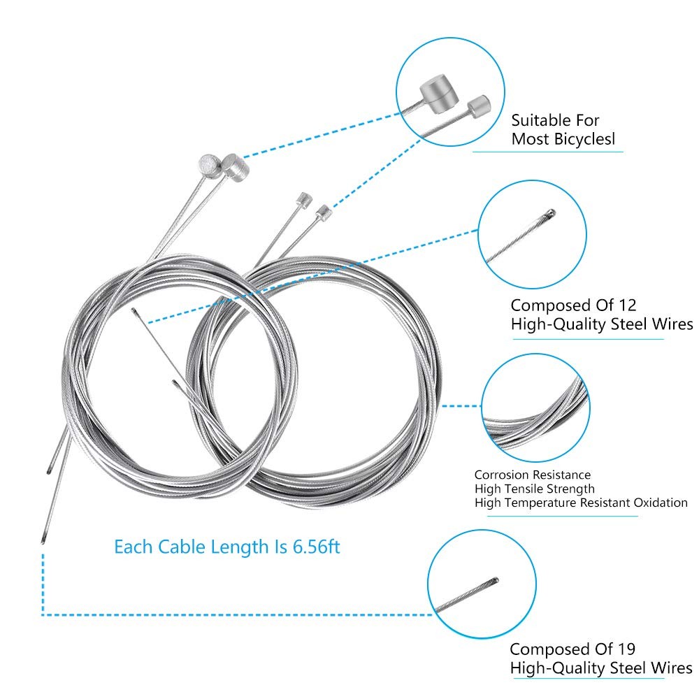 Universal Bike Brake Shifter Cable Gear Wire Replacement Set Mountain Road MTB