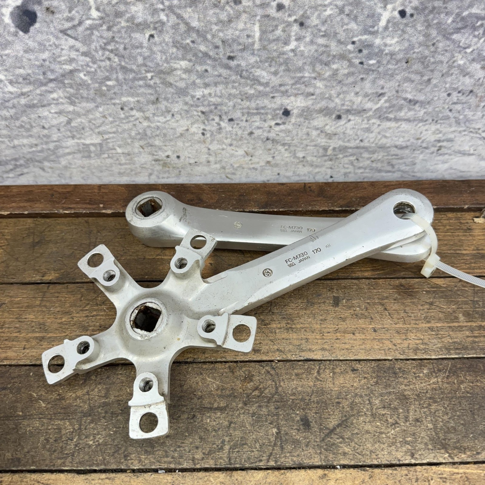 Vintage Shimano Deore XT FC-M730 Crankset 170mm 110 BCD Japan 90s MTB Arms