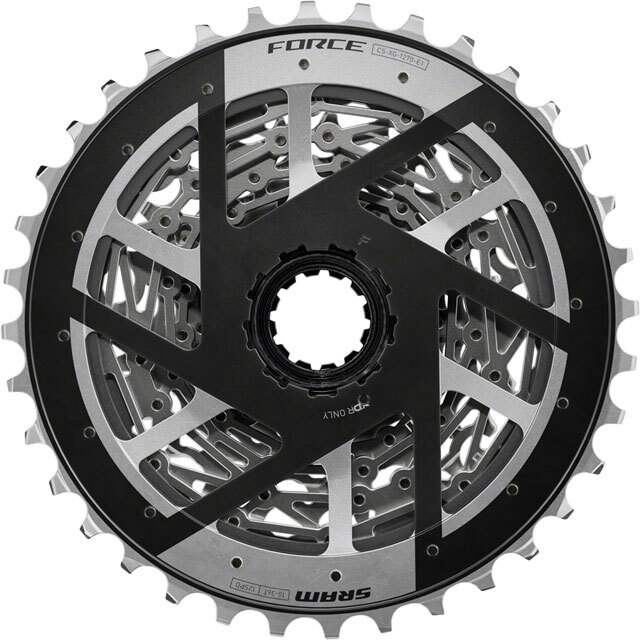 SRAM Force XG-1270 Cassette – 12-Speed, 10-36t, Silver, For XDR Driver Body, E1
