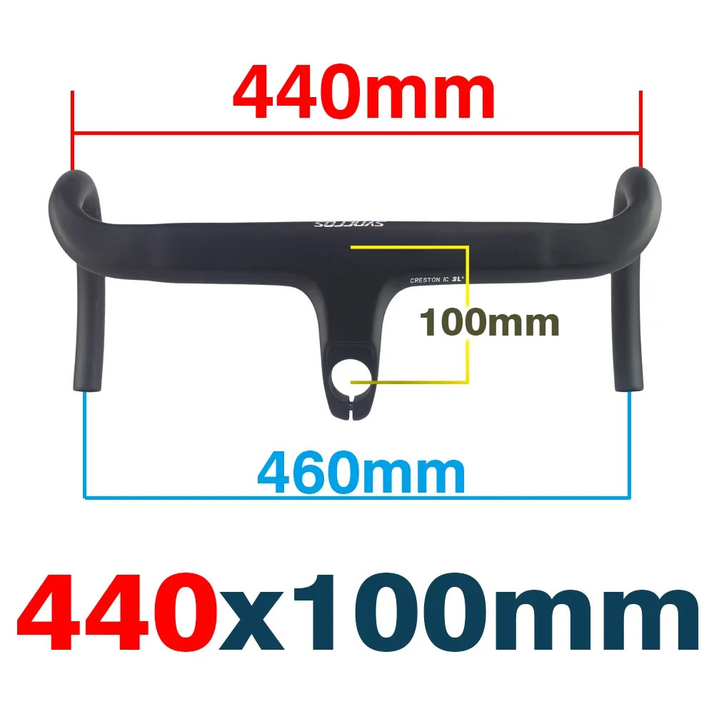 Syncros Road Bike Aero Bar Carbon Internal Cable Integrated Drop Bar with Spacer