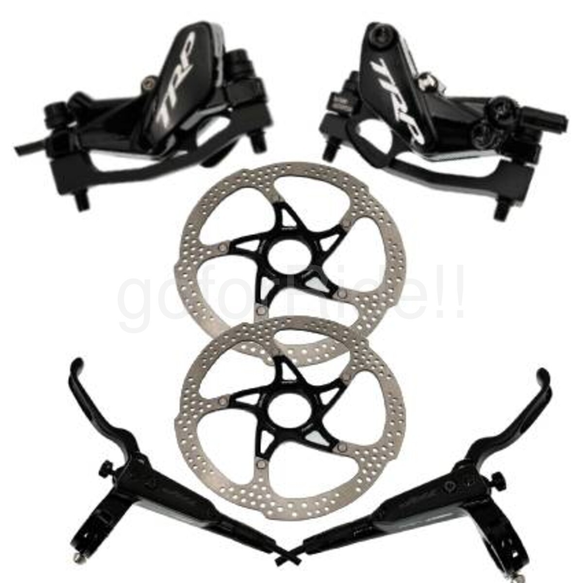 TRP Trail EVO HD-M843 Disc Brake Set Black 180mm Rotors MTB E-Bike