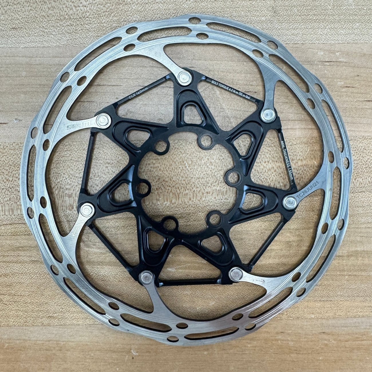Low Mile! SRAM Centerline CLX 6-Bolt 160mm Disc Brake Rotors Set 202g