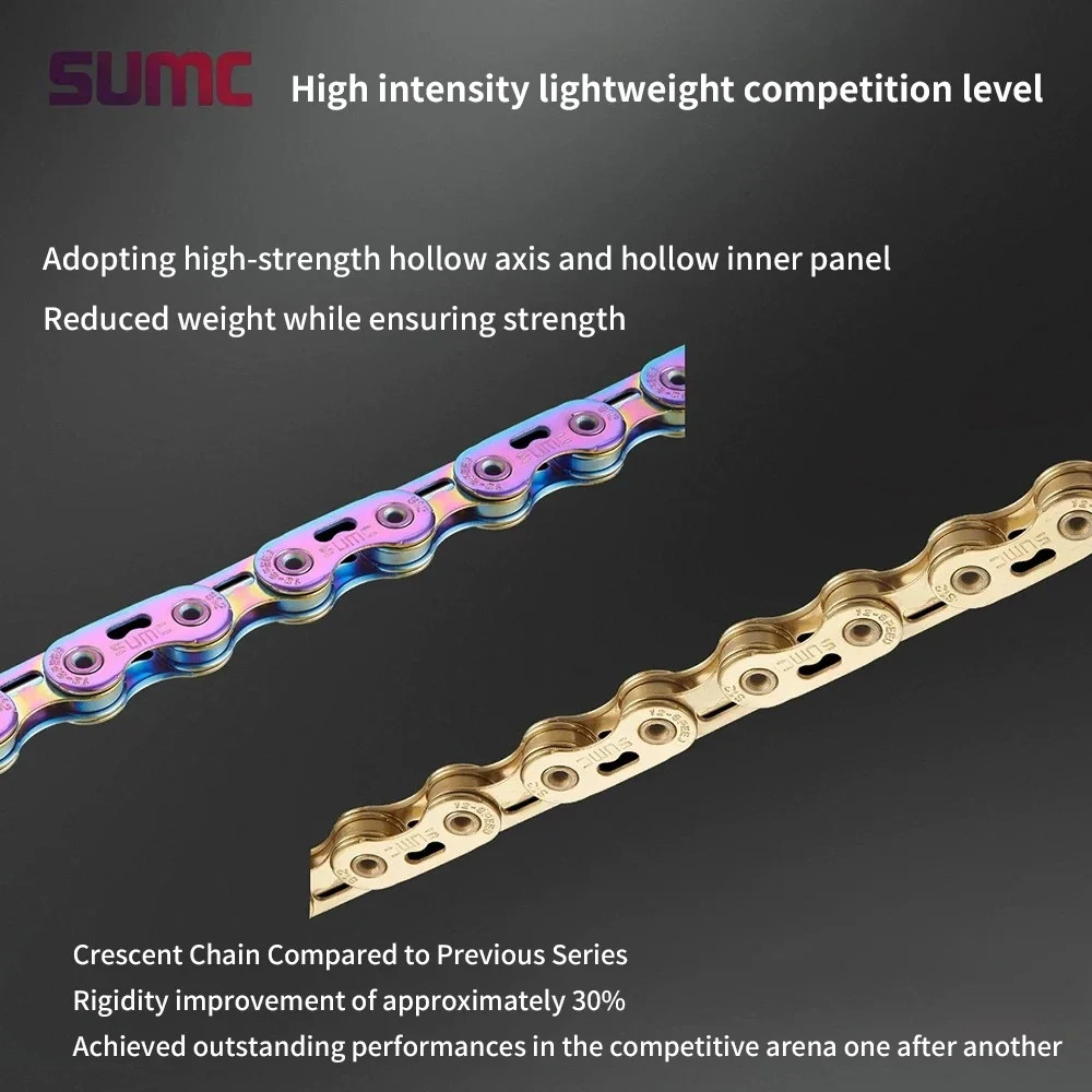 SUMC 12 Speed Bike Chain 126 Links Road Mountain Bicycle Chain for Shimano