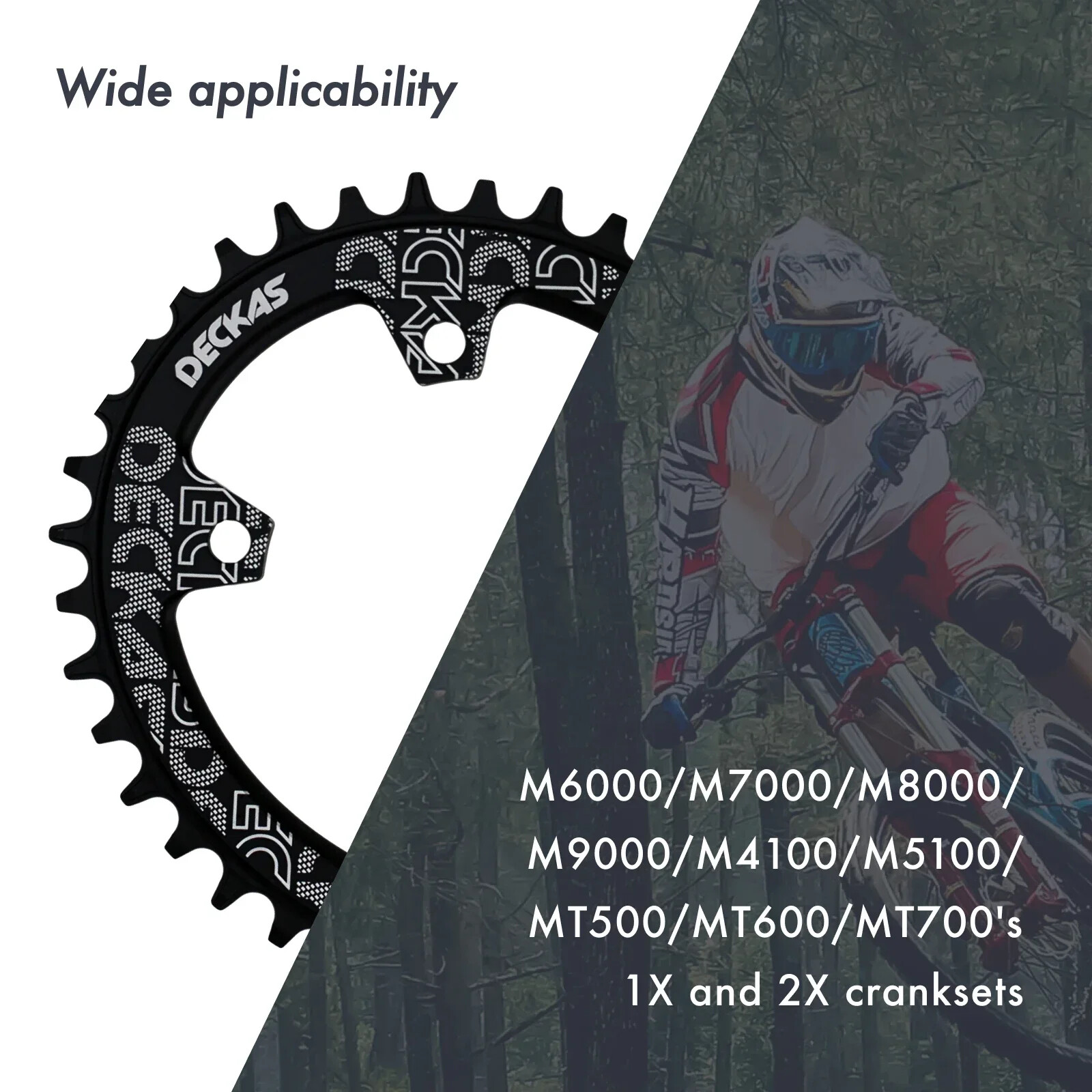 Deckas Bike Chainring Oval 32T-38T 96BCD Asymmetrical for M7000 M8000 M9000