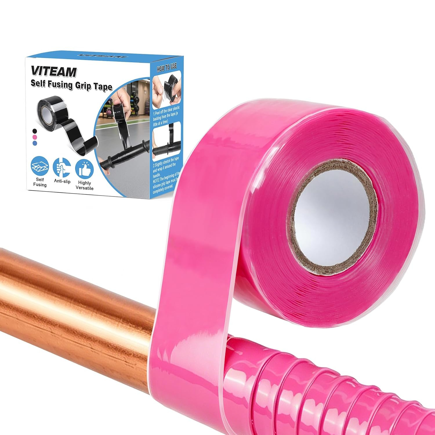 Silicone Grip Tape Rubber Pole Wrap Grip Tape with Residue-Free and Strong Grip
