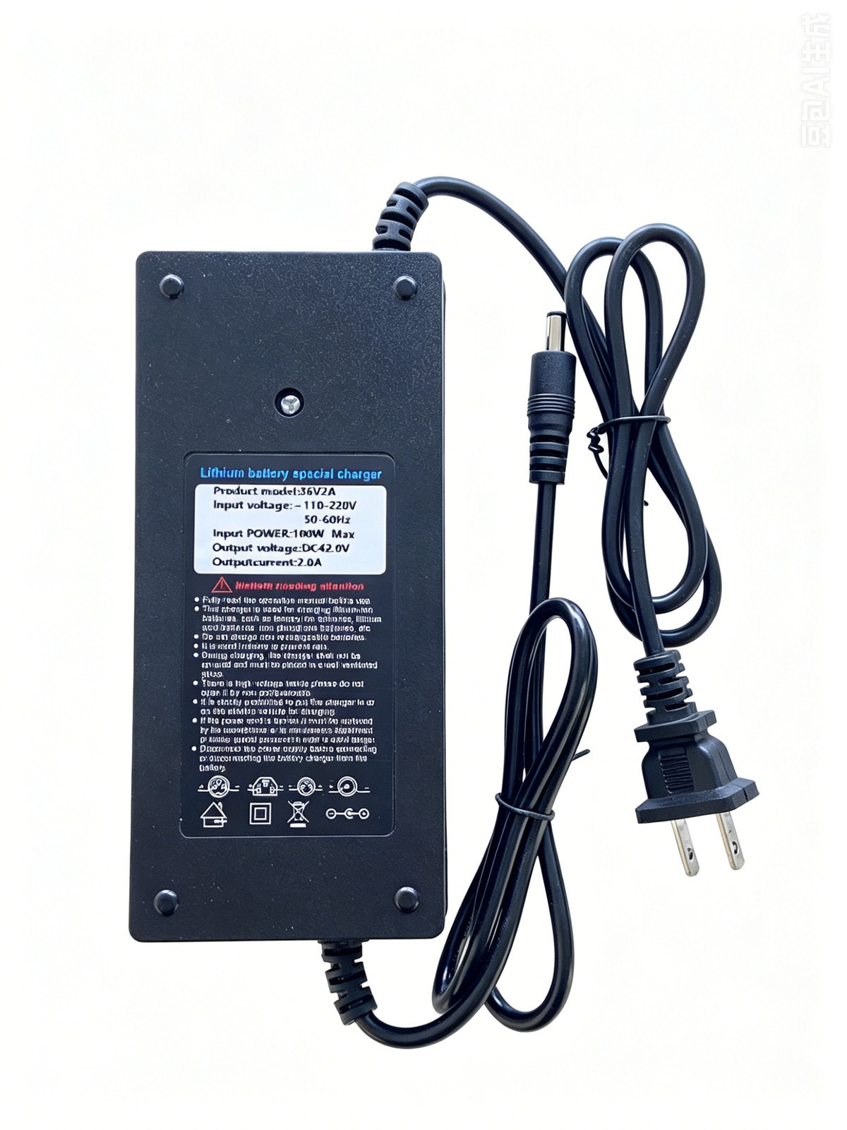 42V 2A Smart Charger for 36V Bicycle Lithium Li-ion Battery DC 5.5×2.1mm Plug