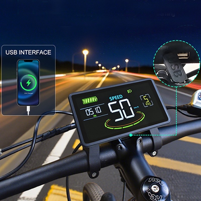 H6C LCD Display Control Electric Computer Color Gradient Digital Speedometer
