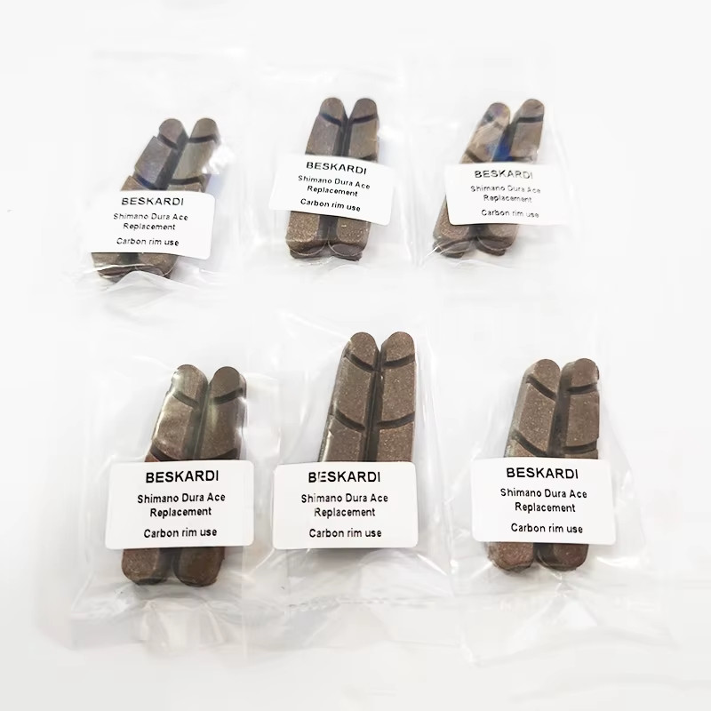 2Pairs 4Pcs Road Bike Brake Pad Bicycle Carbon Wheel Cork Wood Block Shoes Brake