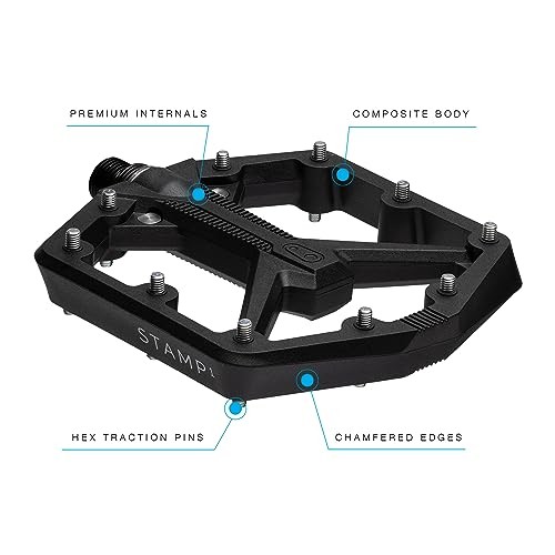 Stamp Flat MTB Pedals – Size-Specific, Lightweight, Large Black Stamp 1 Gen 2