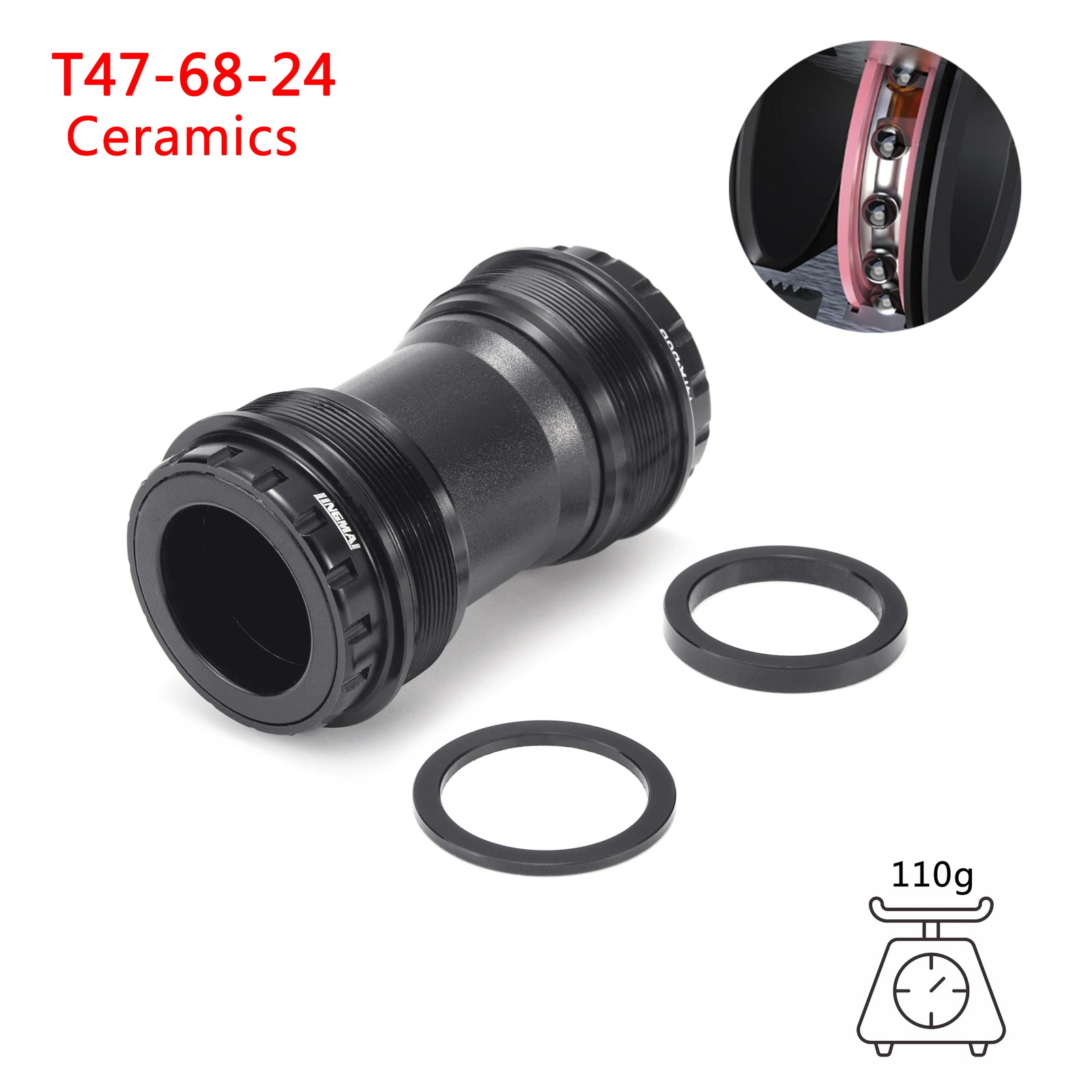 Bicycle Bottom Bracket Ceramic Bearing BB T47 Thread 68Mm 73Mm 86.5Mm Bsa 68Mm 7