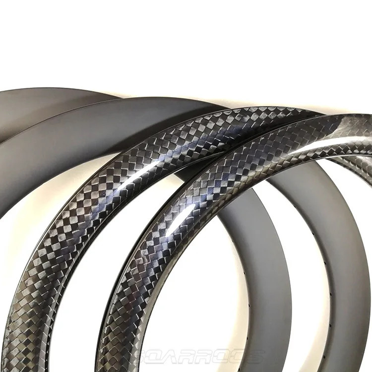 700C Road Bicycle Carbon Rim 50*25mm Clincher Disc/rim Brake 12K Glossy Ring 1pc