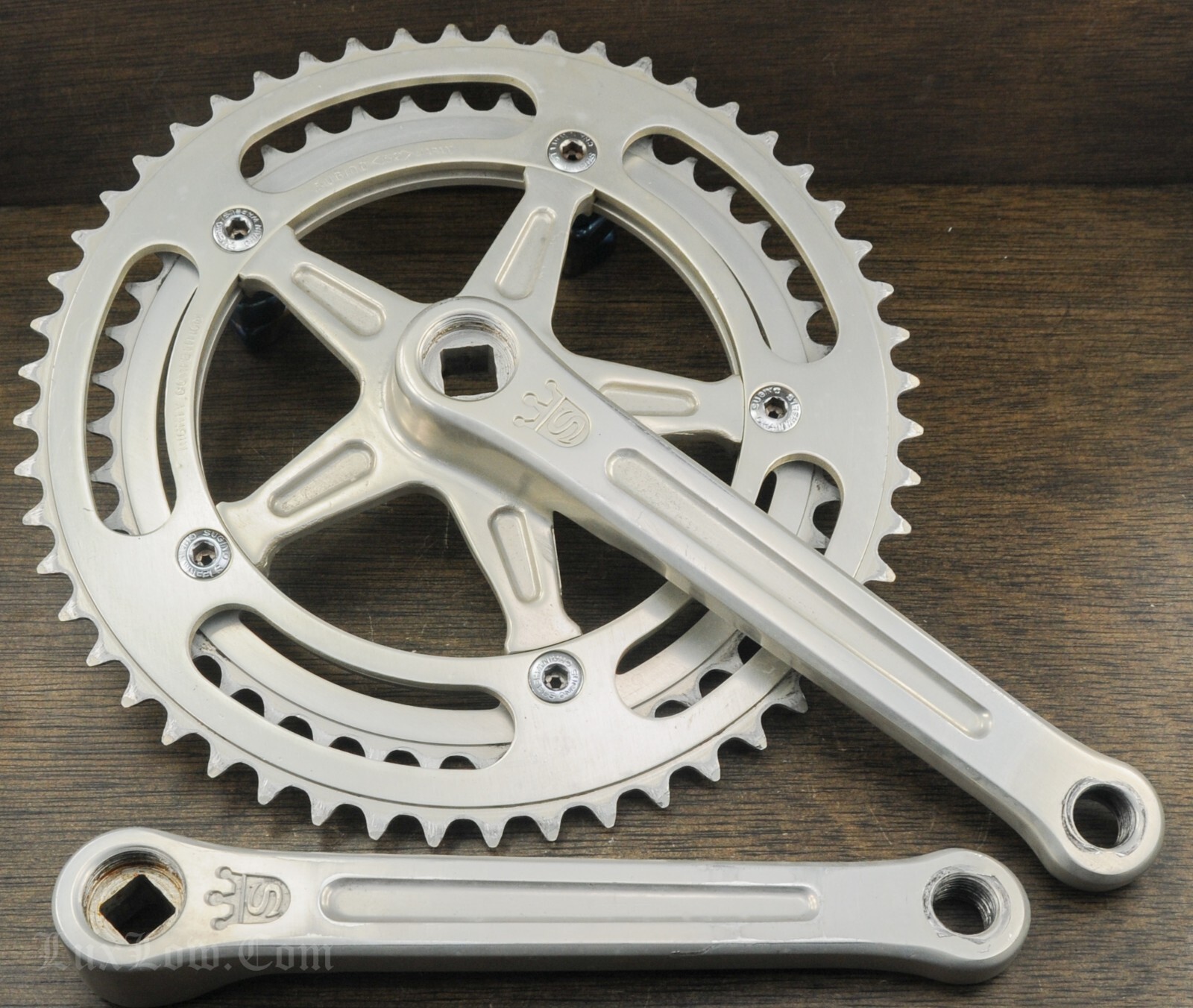 Vintage Sugino Mighty Competition RoadBike CRANKS 171mm52t44t Chainrings Bicycle