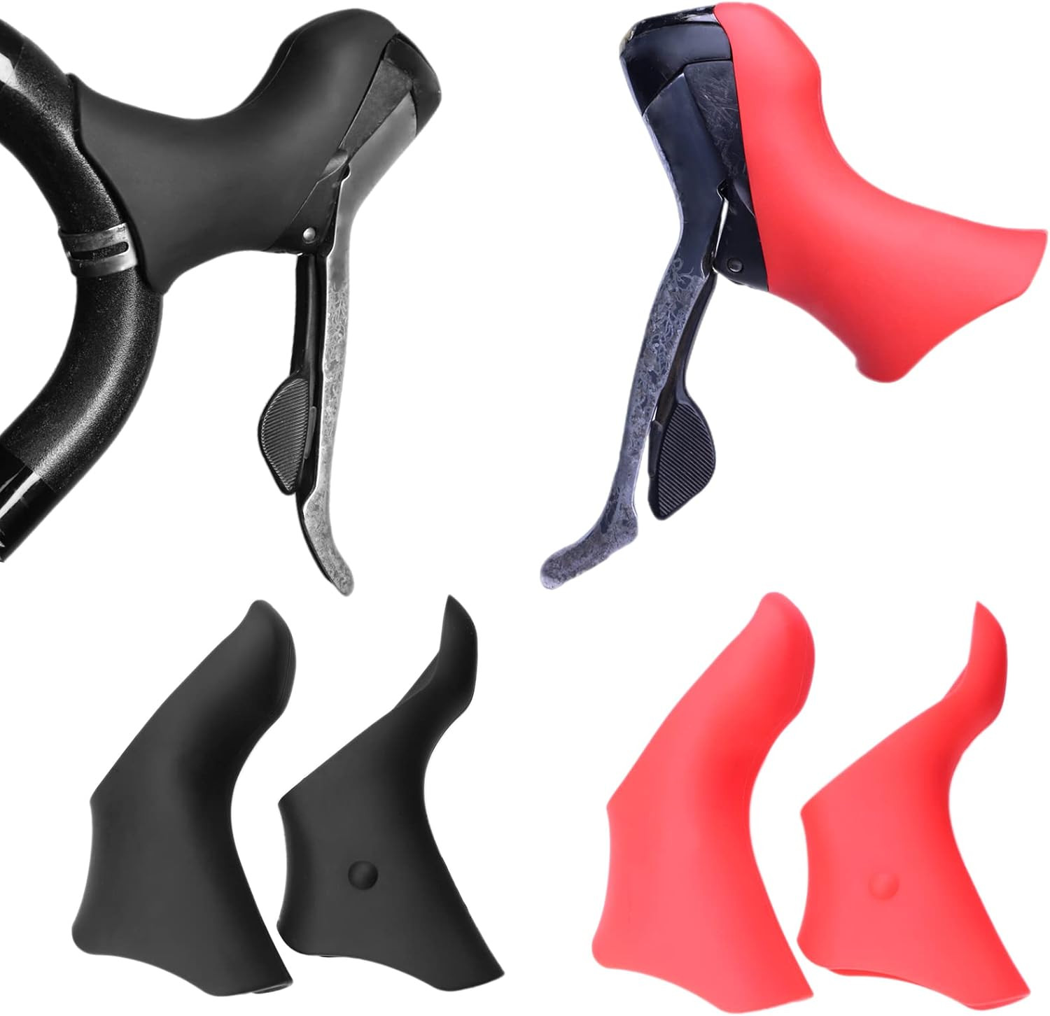 Bike Brake Levers Hoods, Black, 1 Pair | Compatible with ST-5600/5601/6600 Ulteg