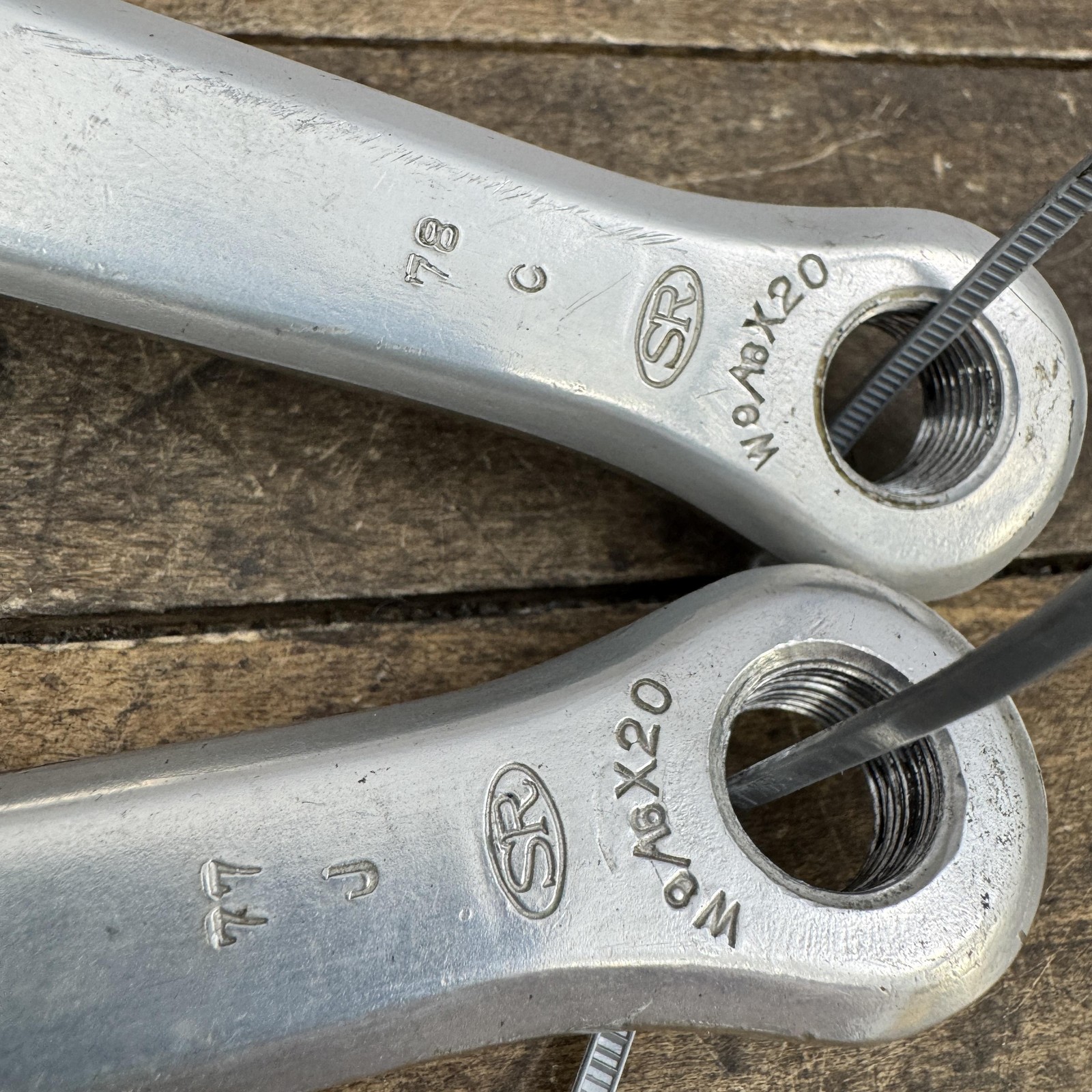 Vintage SR Raleigh Crankset 165mm 118 BCD Alloy Modified Single Square Taper
