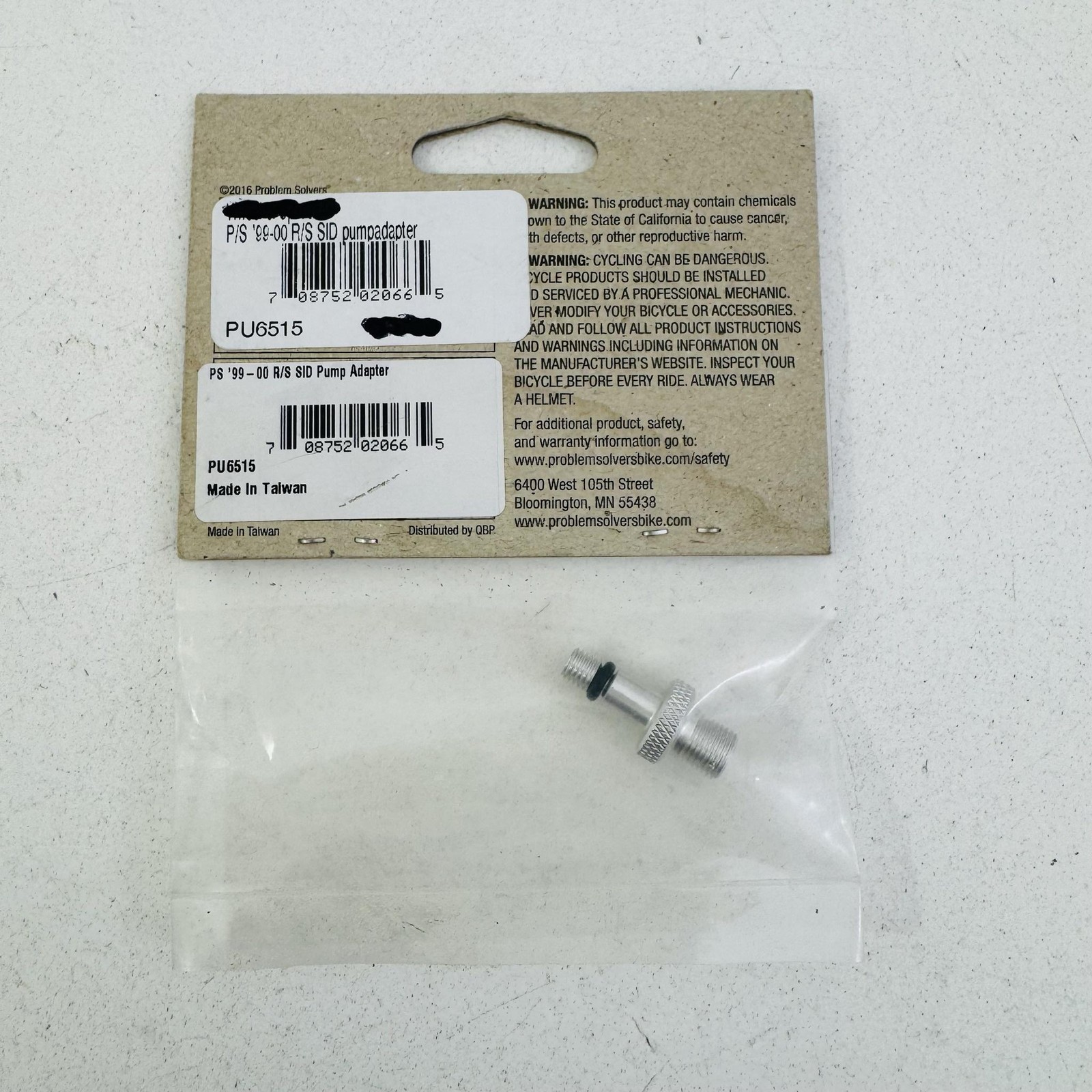 Problem Solvers PS 99-00 R/S SID Pump Adapter Silver MTB Bike Lockring S03