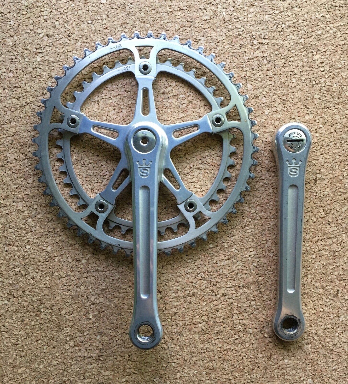 Sugino Mighty Road Bike Crankset 171mm – 52/42 Tooth – Made in Japan