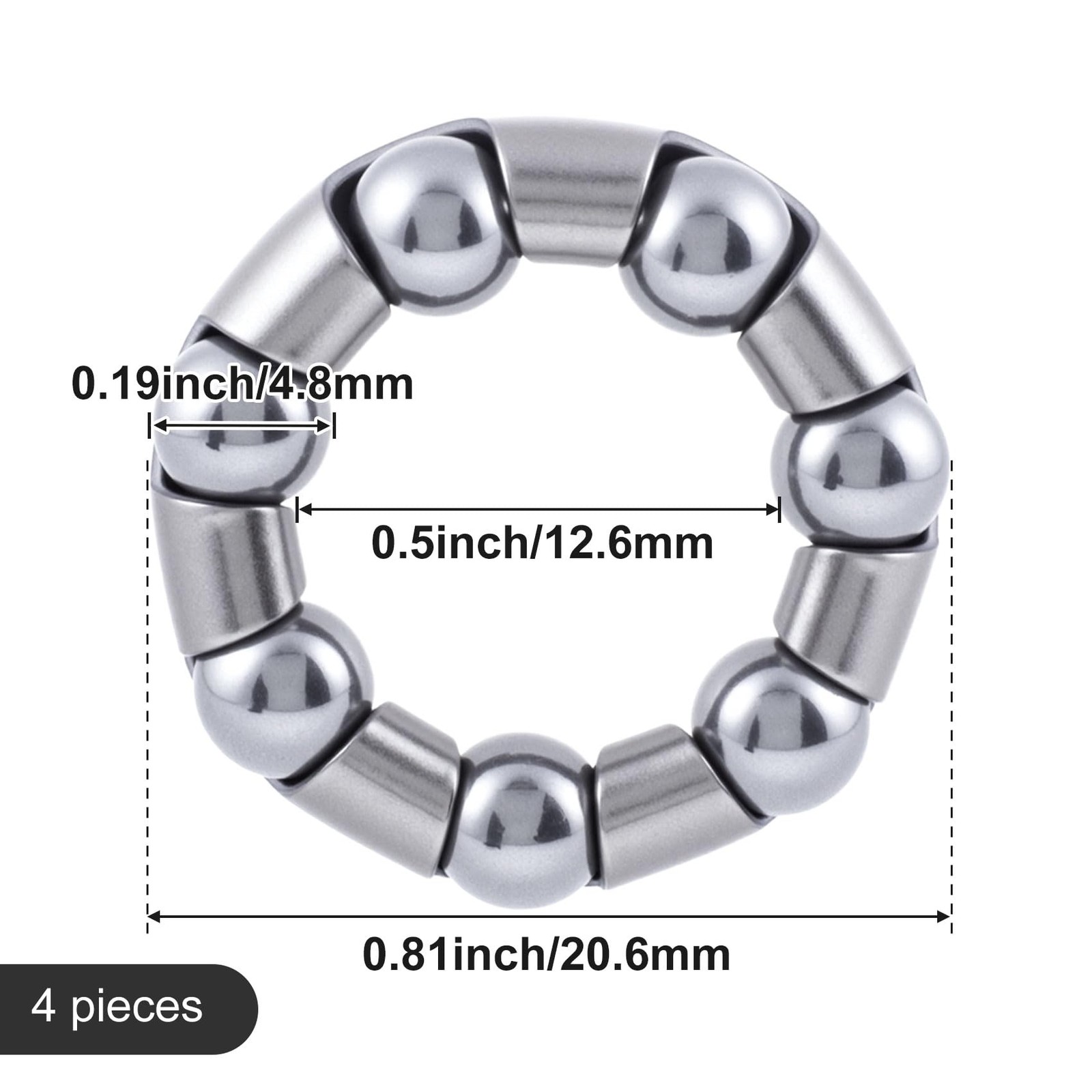 4 Pcs Bicycle Ball Bearings Retainer Wheel Hub Steel Balls Replacement Part