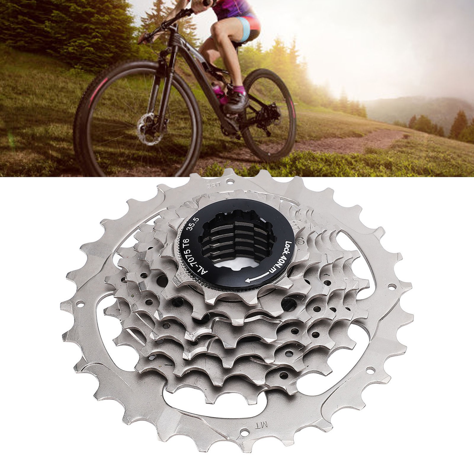 Bike Cassette 7 Speed Stainless Steel Aluminum Alloy Low Noise Bicycle Cass DVGD