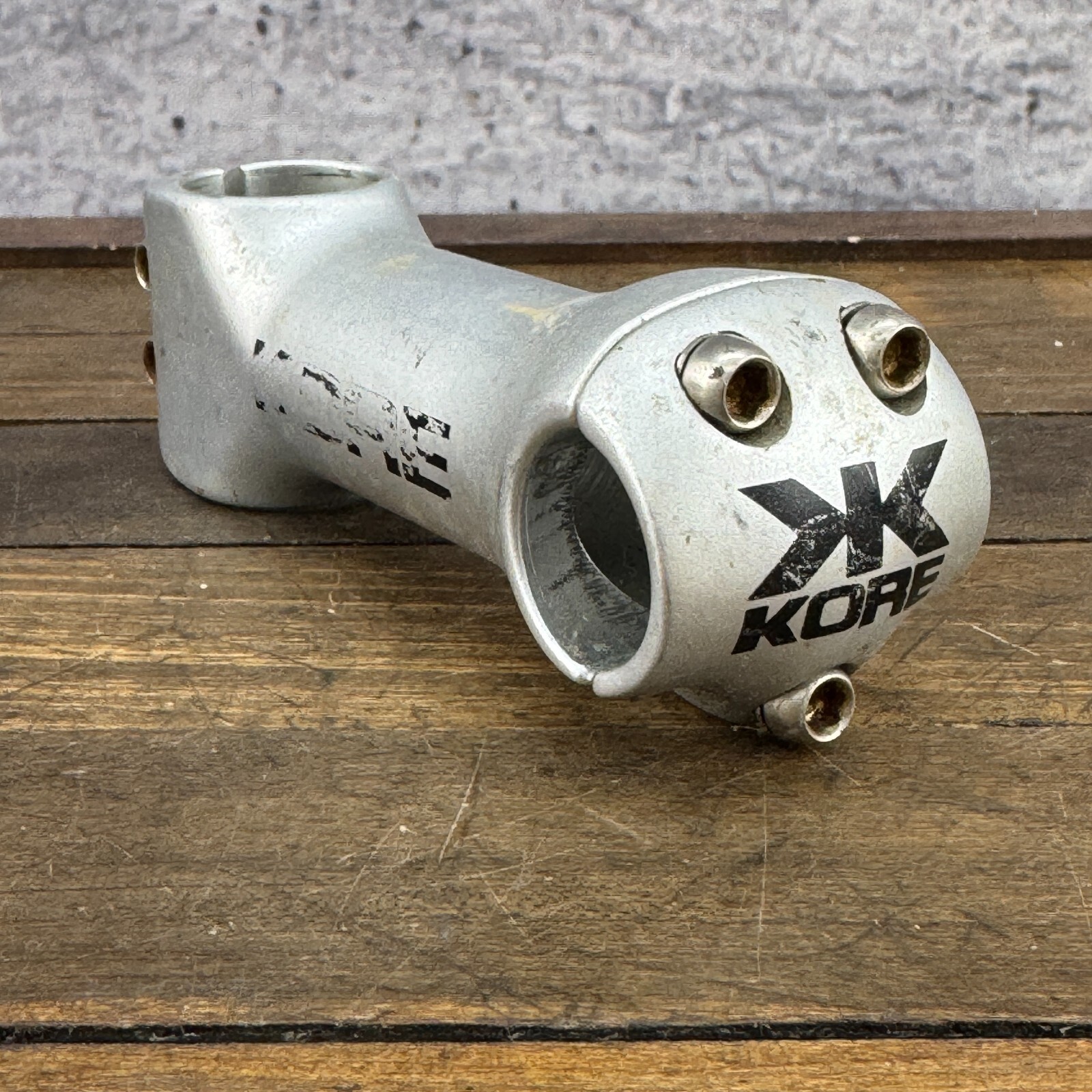 Vintage KORE Stem 1 1/8 Threadless 100 mm Mountain 2000s MTB 3 Bolt Silver A3