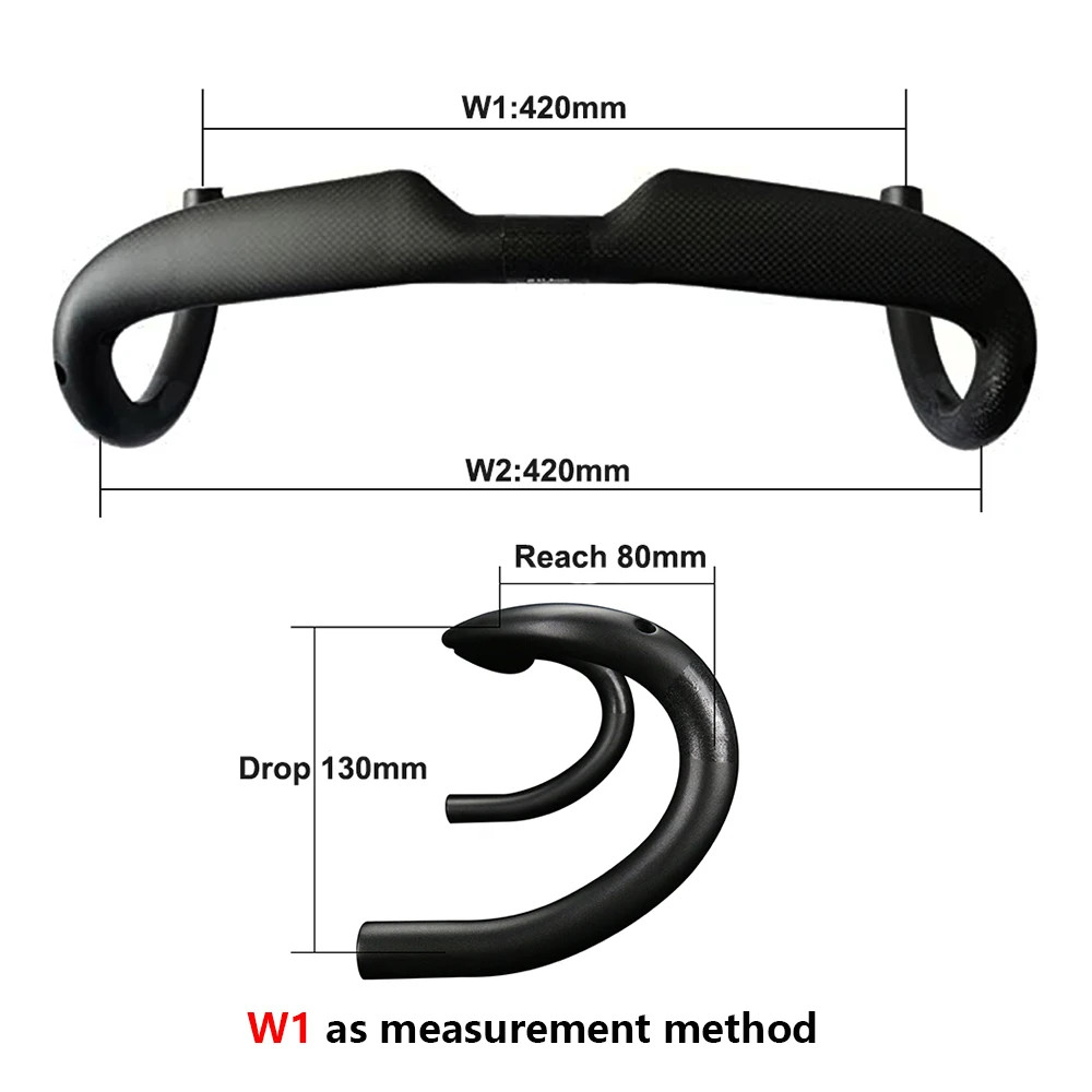 Road Bike Cycling 3K Glossy Internal Routing Carbon Handlebar 400/420/440mm