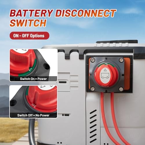 On-Off Battery Disconnect Switch DC 12V-48V 275A, Heavy Duty On-Off Switch
