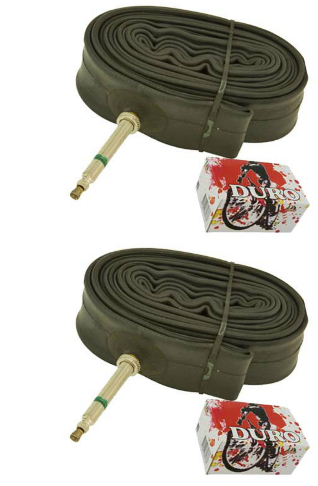Two Bike Tube Duro 700 x 25c/28c 48mm Standard Presta/Valve.