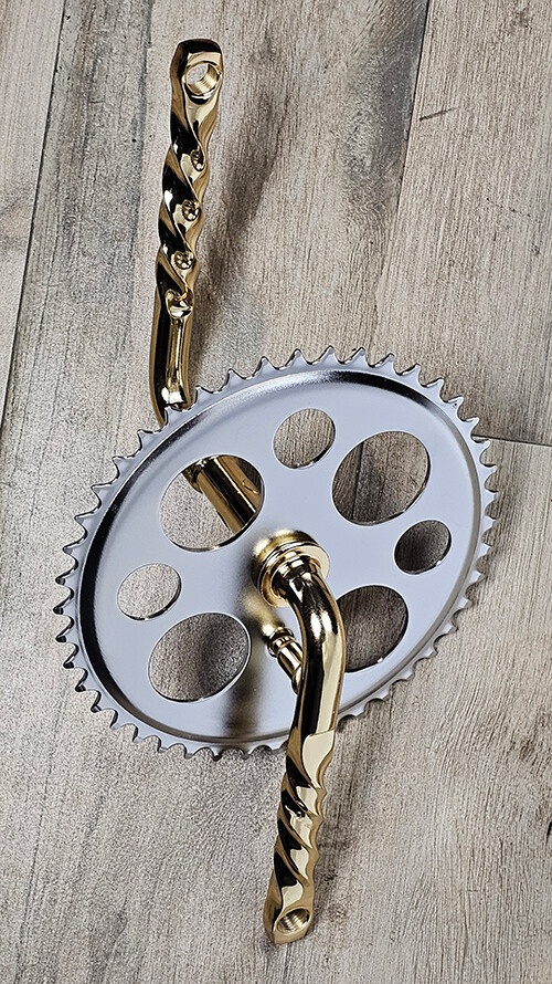 LOWRIDER LUCKY 7 SPROCKET 44T & 6 1/2″ TWIST CRANK CRUISER LOWRIDER BICYCLES Gc
