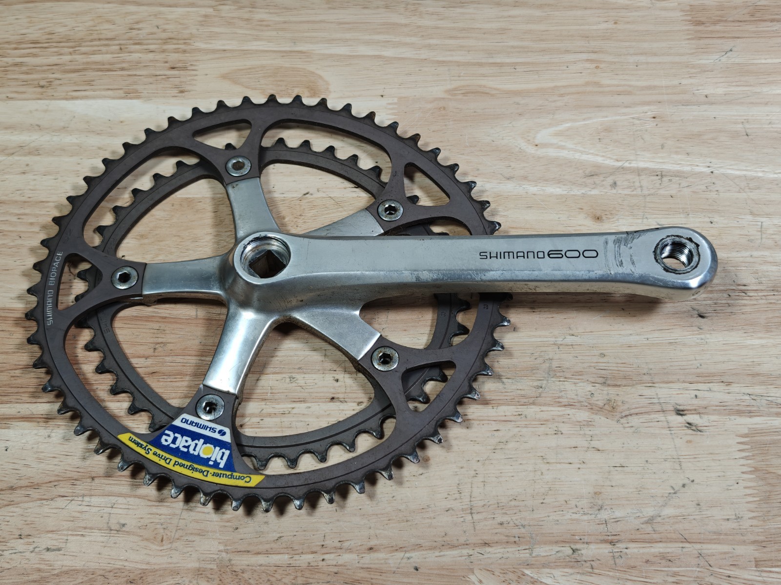 Shimano 600 FC-6207 175mm 52/42T Biopace Crankset 2x / Double