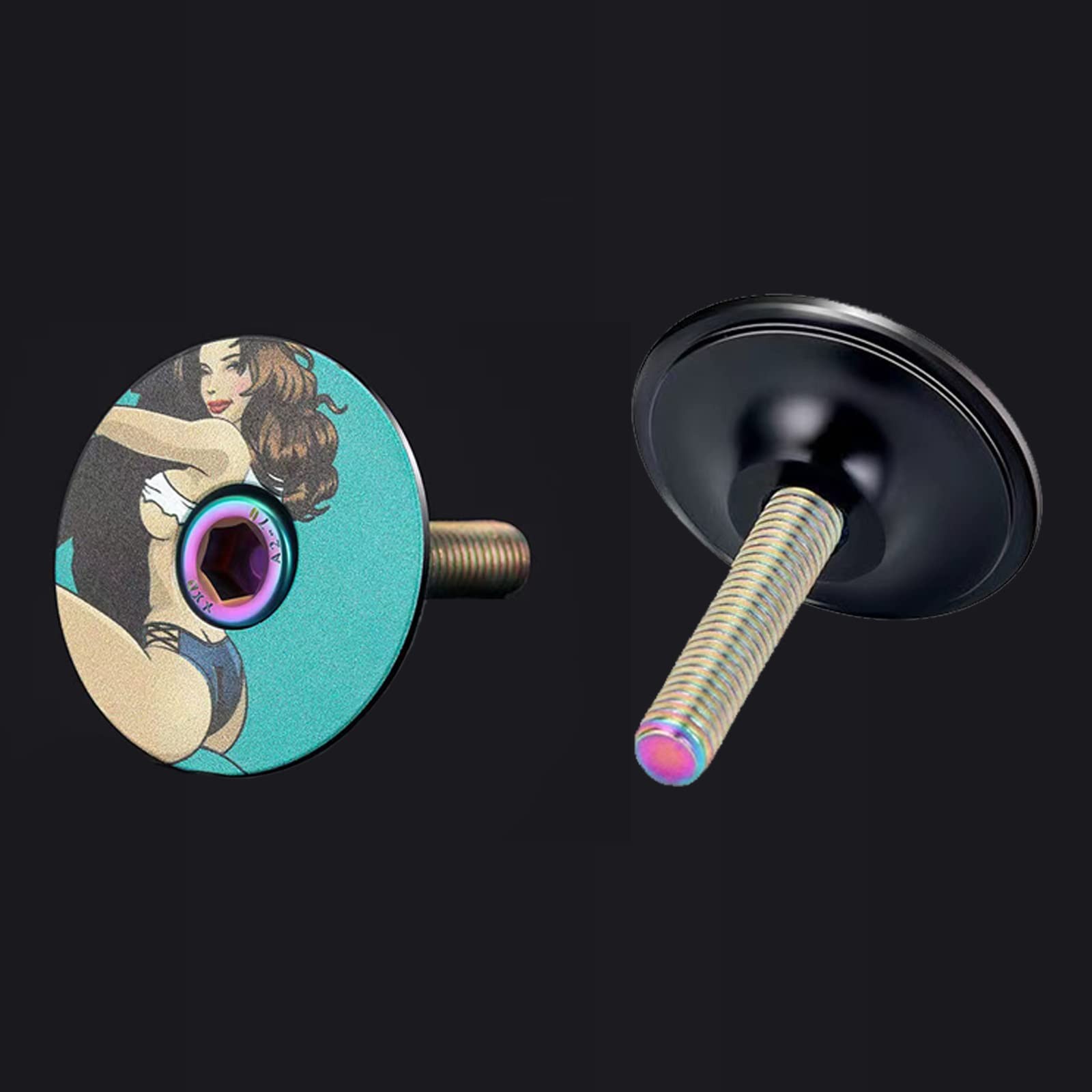 1 1/8 Inch Bike Headset Top Cap Front Fork Stem Top Cover Bowl Aluminum Alloy…