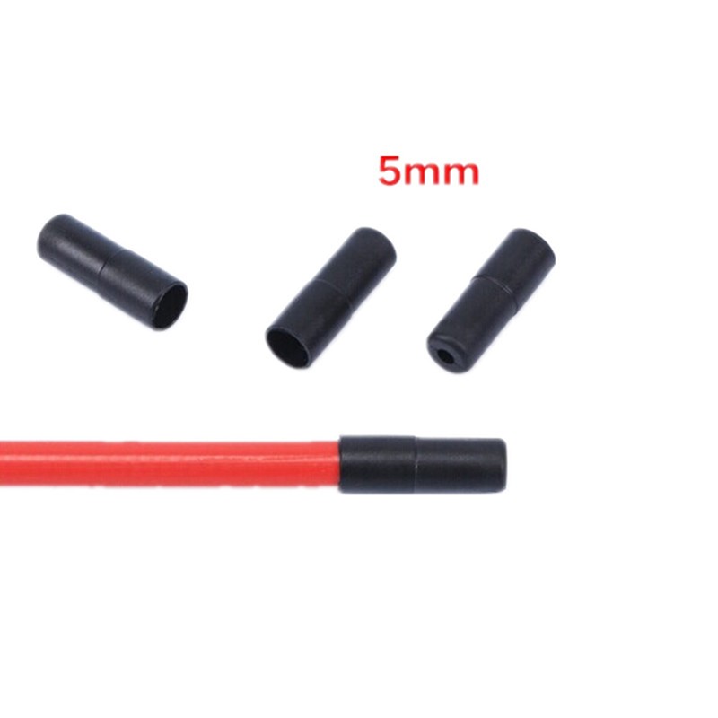100Pc 4/5mm Bike Bicycle Plastic Speed Chaning Brake Cable Wire Tips Caps Crimp!
