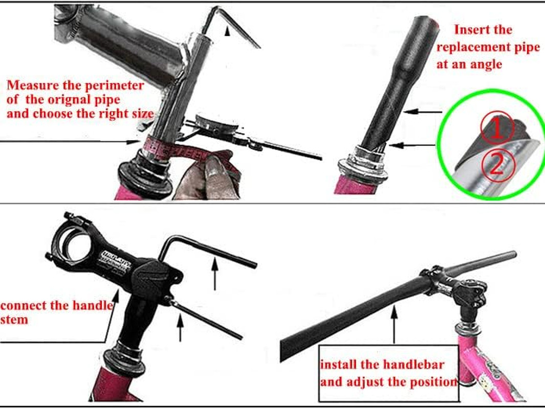 Bike Quill Stem Adapter, Adjustable Bicycle Front Fork Extension Tube 22.2 mm…