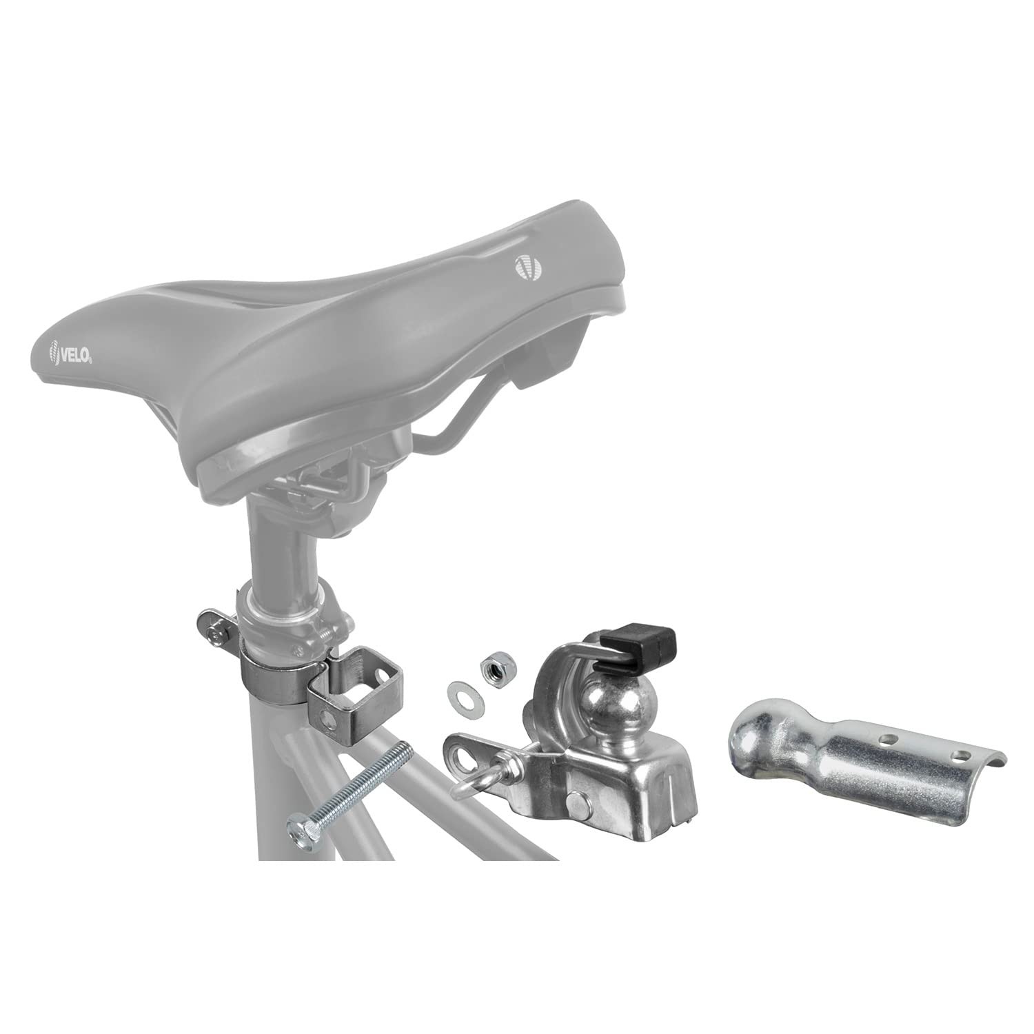 Zinc Coated Bicycle Trailer Hitch for seat tube or seatpost clamp