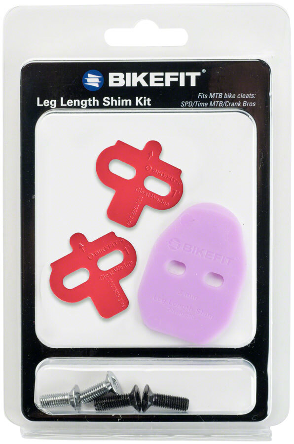 BikeFit Leg Length Shims – MTB/SPD/Time/Crank Bros Compatible, 2-Hole, 3mm, 1-Pa